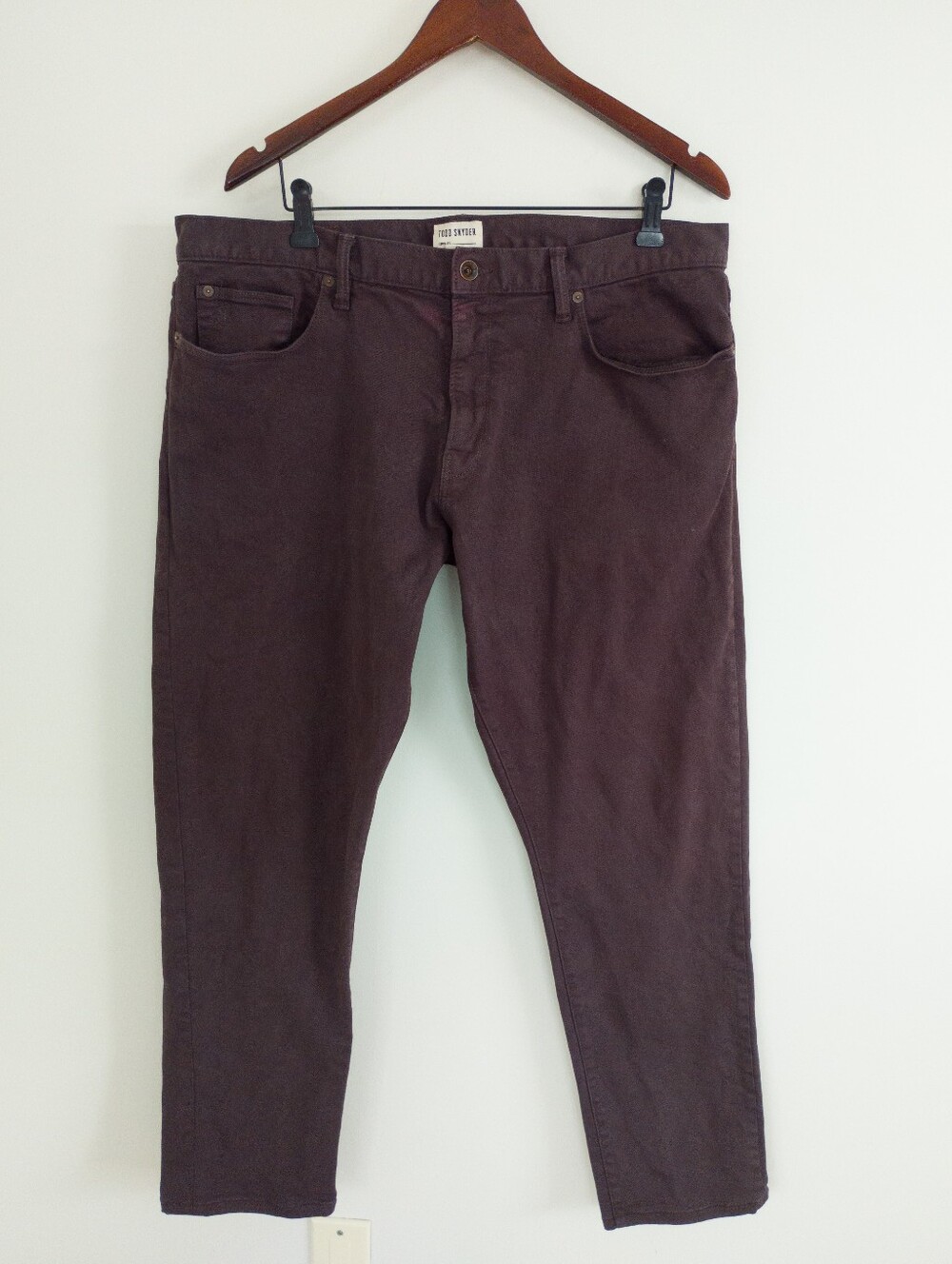 Todd Snyder Slim Fit 5 Pocket Chino Pants Burgundy Plum Stretch Size 36